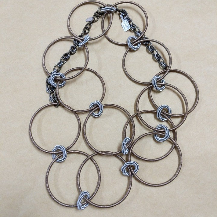 SINGLE STRAND MULTI LOOP NECKLACE SILVER GOLD