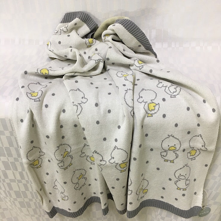 COTTON BABY BLANKET WITH DUCKLINGS