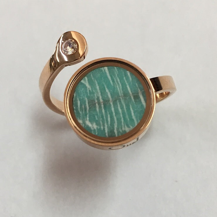 AMAZONITE ADJUSTABLE RING