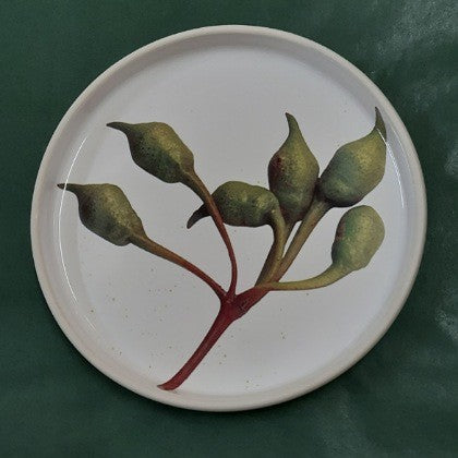 ANGUS AND CELESTE SIDE PLATE GREEN EUCALYPT BUDS