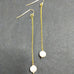 PEARLS ON LONG GOLD CHAIN DROP EARRINGS