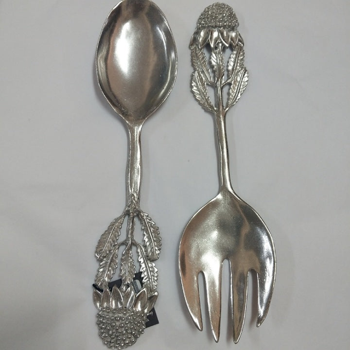 AUSTRALIAN MADE SILVER PEWTER SALAD SERVERS