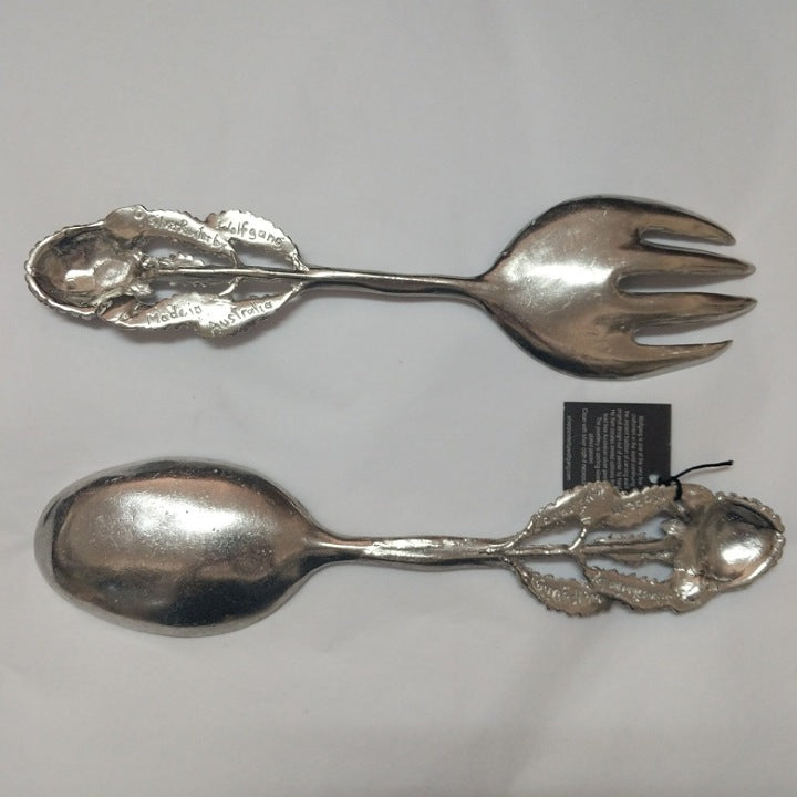 AUSTRALIAN MADE SILVER PEWTER SALAD SERVERS