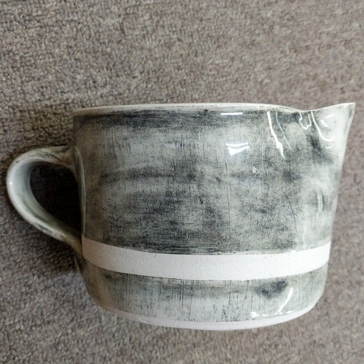 WONKI WARE CUSTARD JUG BLACK BEACH SAND