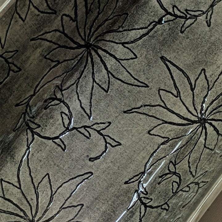 CERAMIC BREAD BASKET BLACK LACE