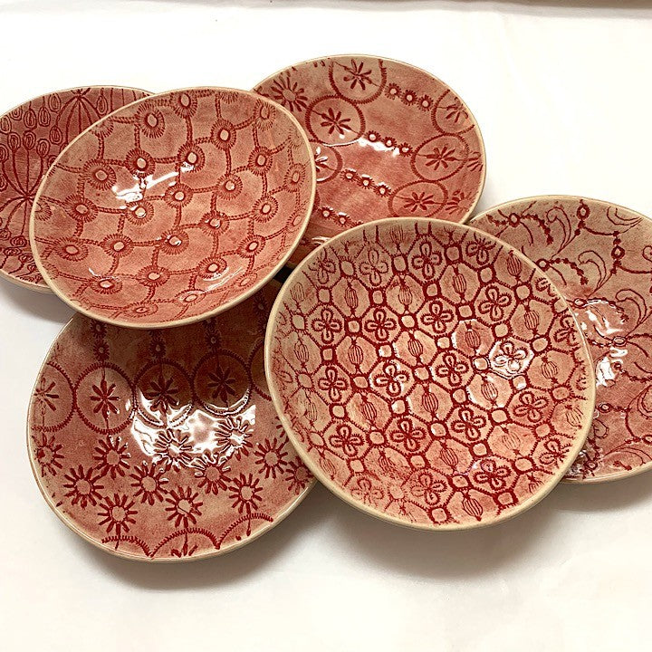 WONKI WARE CERAMIC SALSA DISH PIMENTO COLOUR