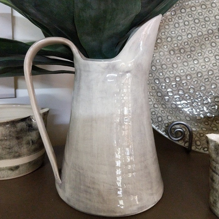 WONKI WARE CERAMIC JUG GREY WASH