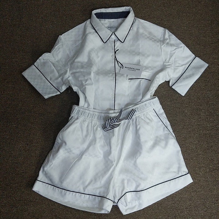 WHITE BOXER SHORT PYJAMA SET XL