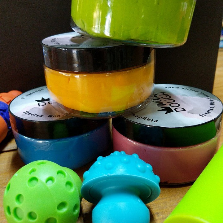 PLAYDOUGH KIT WITH CUTTERS AND ROLLERS