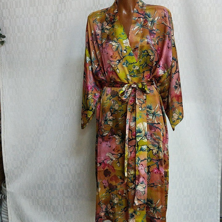 SILK ROBE MAGNOLIA BLOOM XL