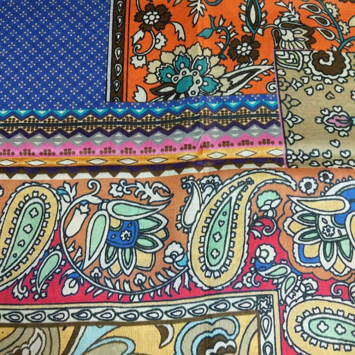 SILK TILE COLLAGE SCARF