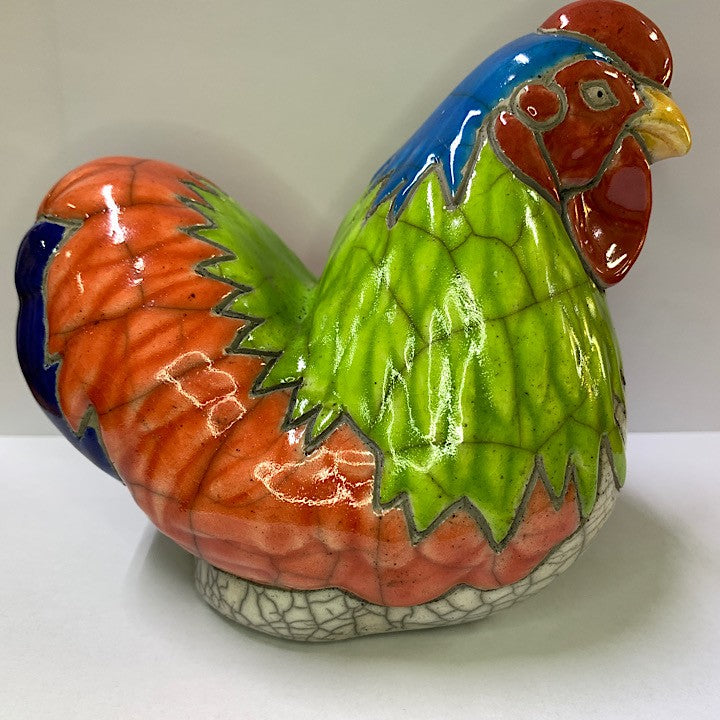 COLOURFUL CERAMIC HEN
