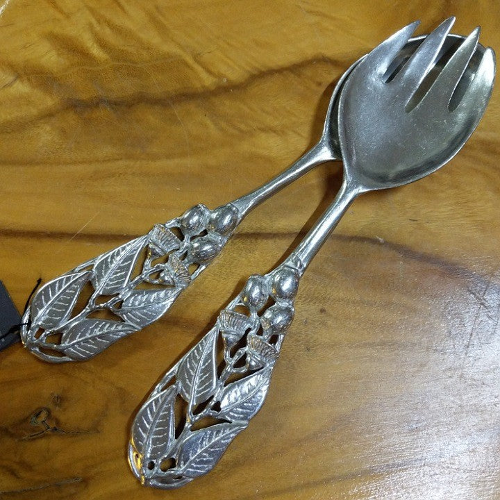 AUSTRALIAN MADE SILVER PEWTER SALAD SERVERS