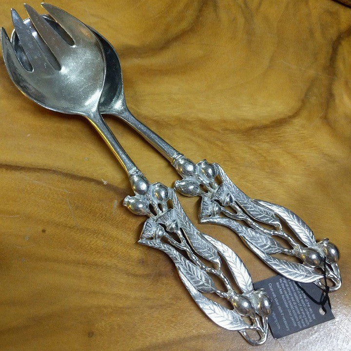 AUSTRALIAN MADE SILVER PEWTER SALAD SERVERS