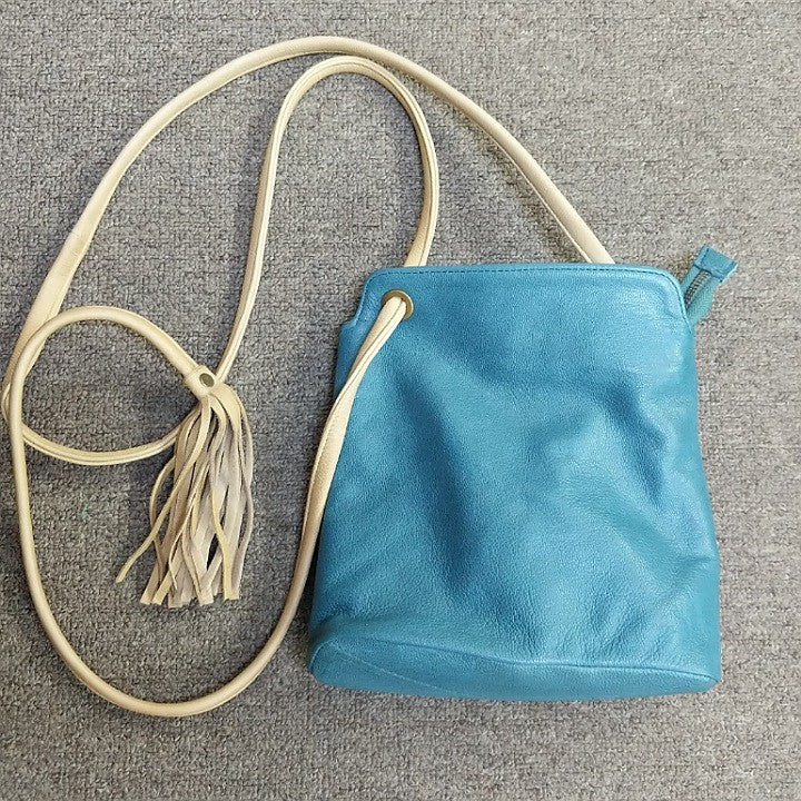LEATHER BAG PETROL COLOUR