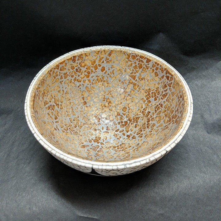 OSTRICH EGG SHELL DECORATED BOWL