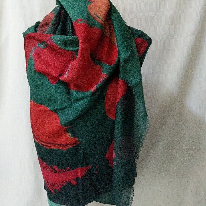 SCARF FINE MERINO WOOL PAINT SPLASH