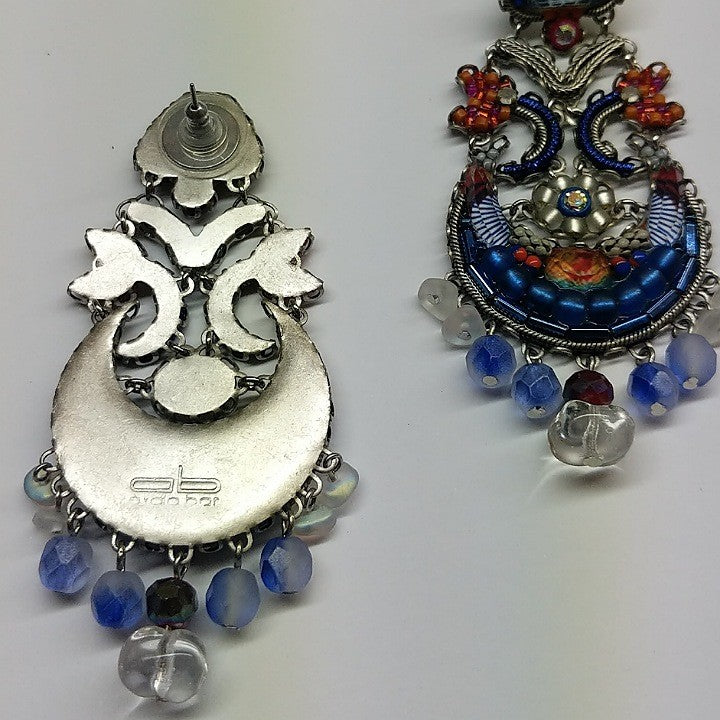 AYALABAR EARRINGS LARGE BLUE ORANGE