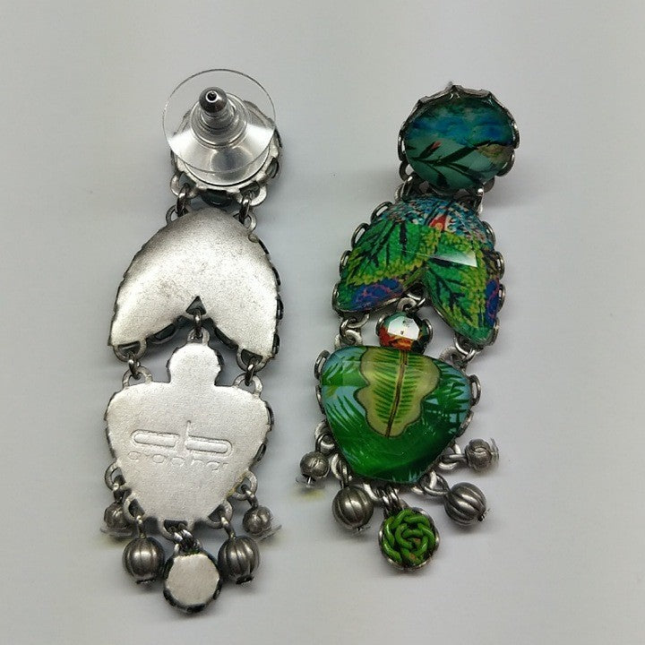 AYALABAR EARRINGS LONG GREEN