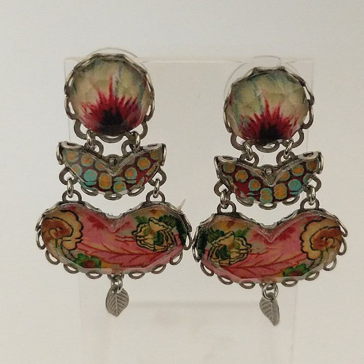 AYALABAR EARRINGS PINK GREEN YELLOW
