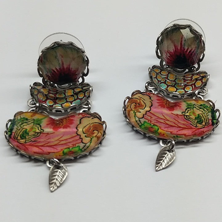 AYALABAR EARRINGS PINK GREEN YELLOW