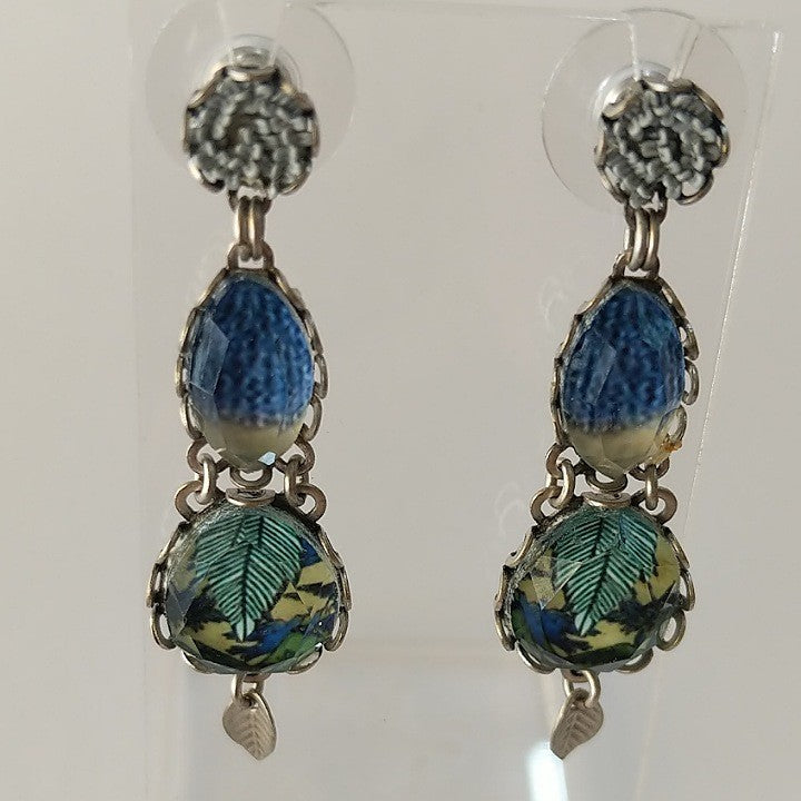 AYALABAR EARRINGS BLUE GREEN