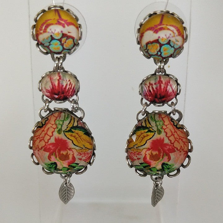 AYALABAR EARRINGS BROWNY ORANGE RED GREEN