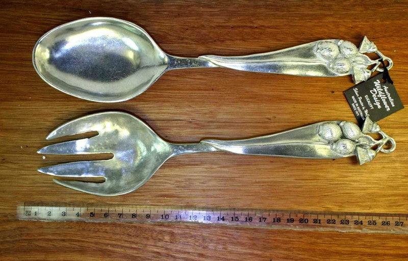 AUSTRALIAN MADE SILVER PEWTER SALAD SERVERS