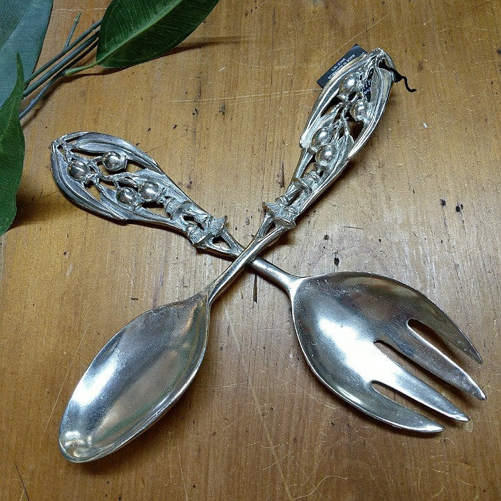 AUSTRALIAN MADE SILVER PEWTER SALAD SERVERS