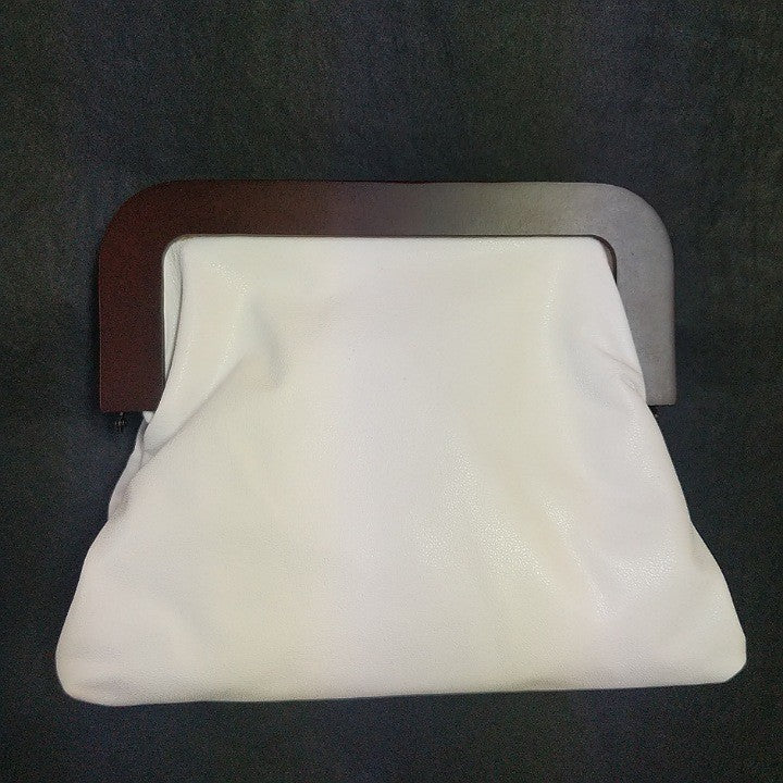 YELLOWBIRD WHITE LEATHER CLUTCH SMALL