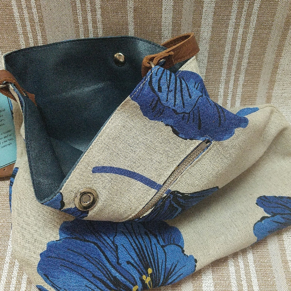YELLOWBIRD NAVY LEATHER TOTE BAG