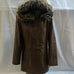 LEATHER JACKET REMOVABLE HOOD FUR TRIMMED CADELLE SIZE 14