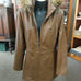 LEATHER JACKET REMOVABLE HOOD FUR TRIMMED CADELLE SIZE 14