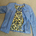 LEATHER JACKET CADELLE DENIM BLUE LAMBSKIN SIZE 16
