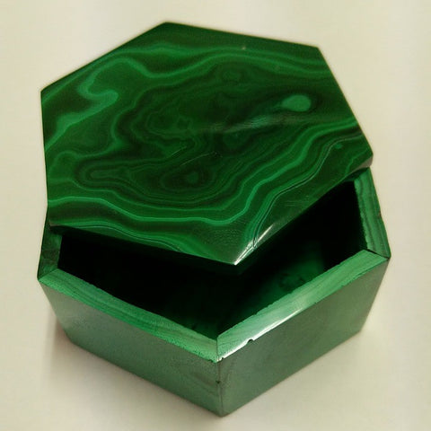 MALACHITE STONE TRINKET BOX