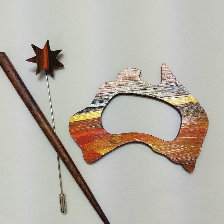 HANDMADE WOODEN SCARF RING WITH PIN