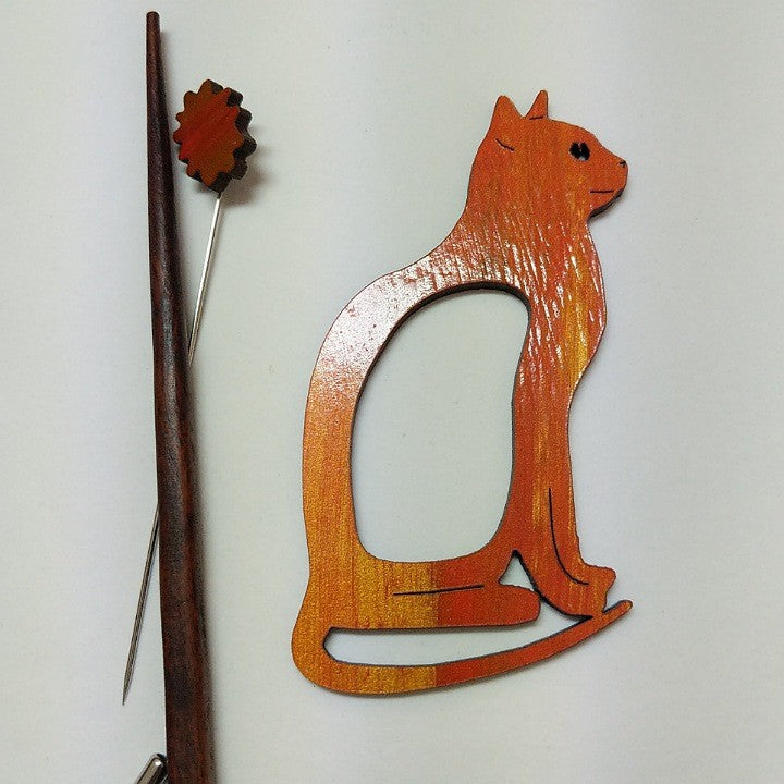 HANDMADE WOODEN SCARF RING WITH PIN