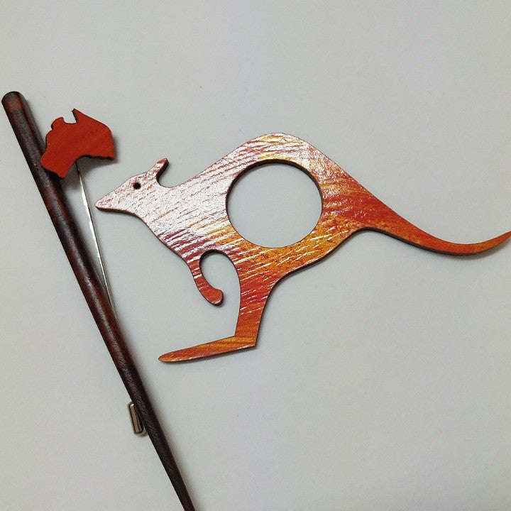 HANDMADE WOODEN SCARF RING WITH PIN