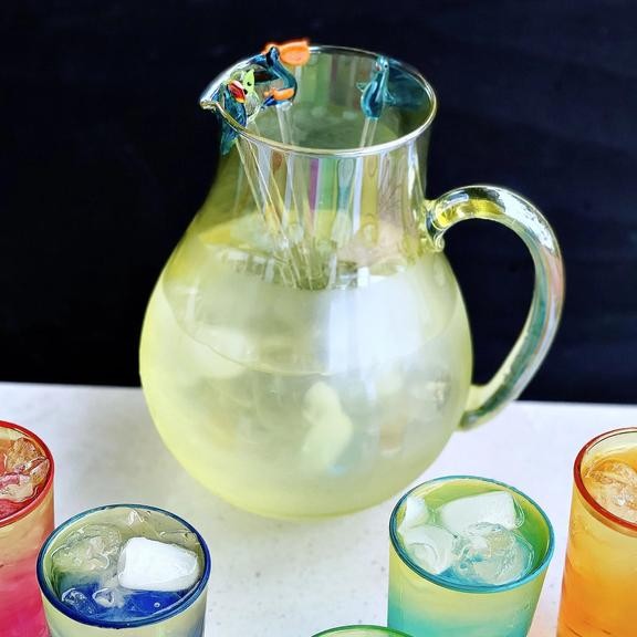 GLASS JUG 2 LITRE YELLOW