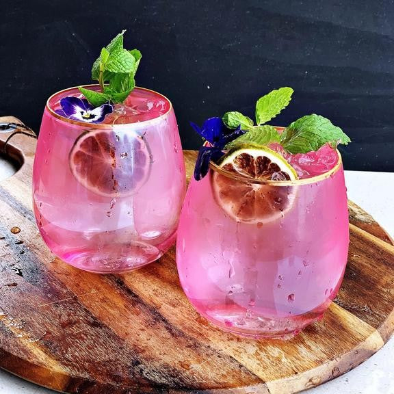 GLASS TUMBLERS SET OF 2