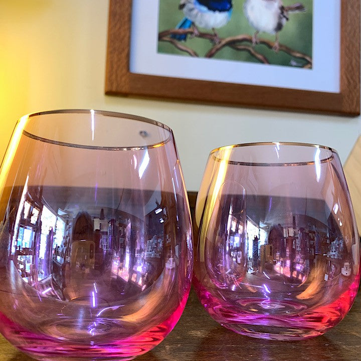 GLASS TUMBLERS SET OF 2