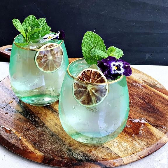 GLASS TUMBLERS SET OF 2