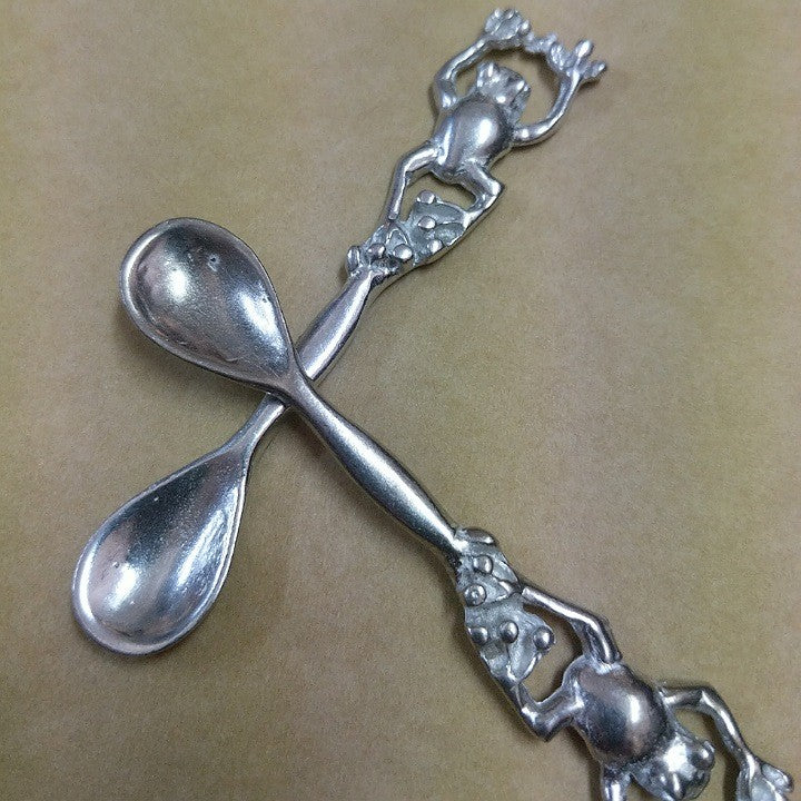 AUSTRALIAN MADE SILVER PEWTER SALT SPOON