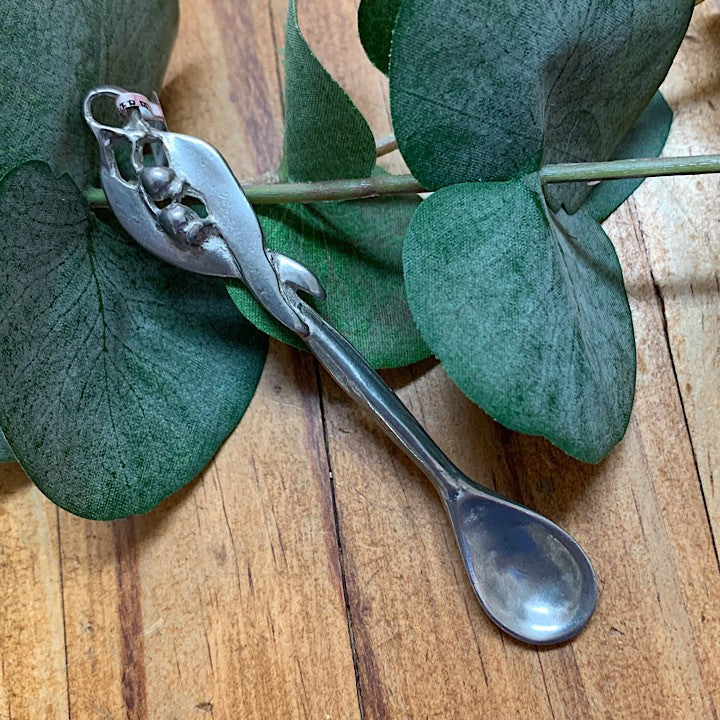 AUSTRALIAN MADE SILVER PEWTER SALT SPOON