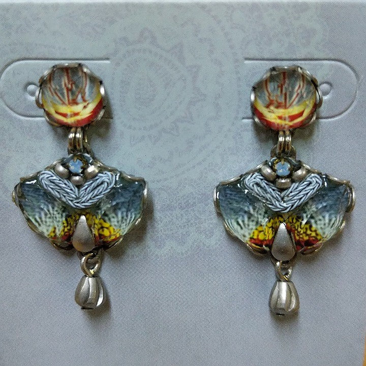 AYALABAR EARRINGS YELLOW/ PALE BLUE