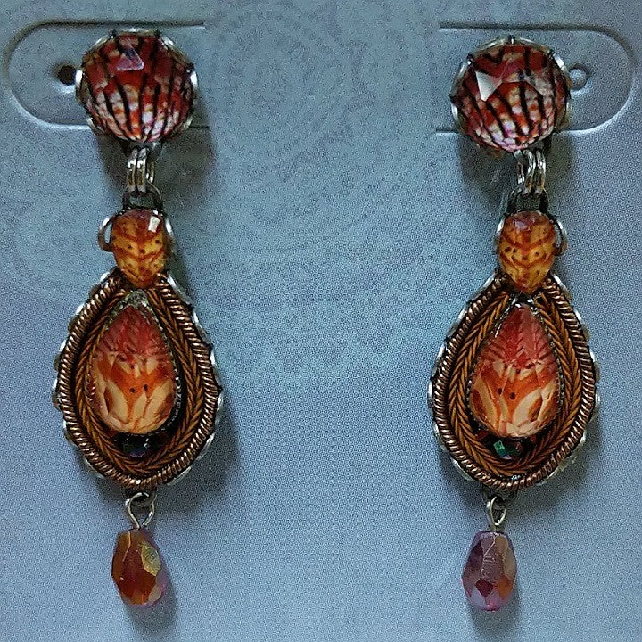 AYALABAR EARRINGS ORANGE TONES