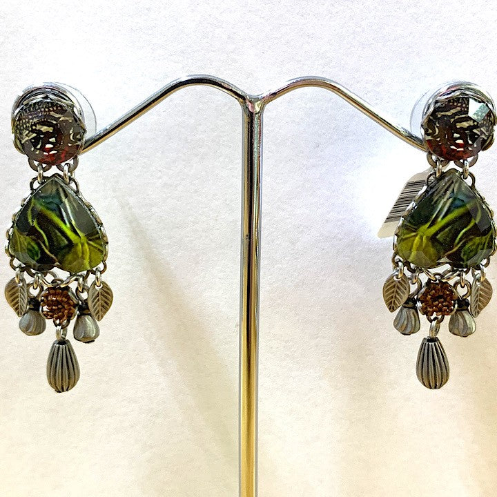 AYALABAR EARRINGS GREEN BLACK TONES