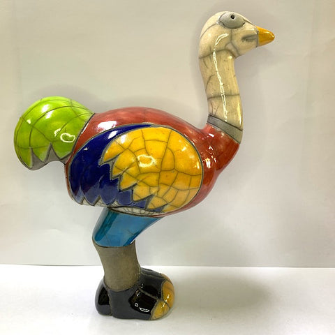 COLOURFUL CERAMIC OSTRICH