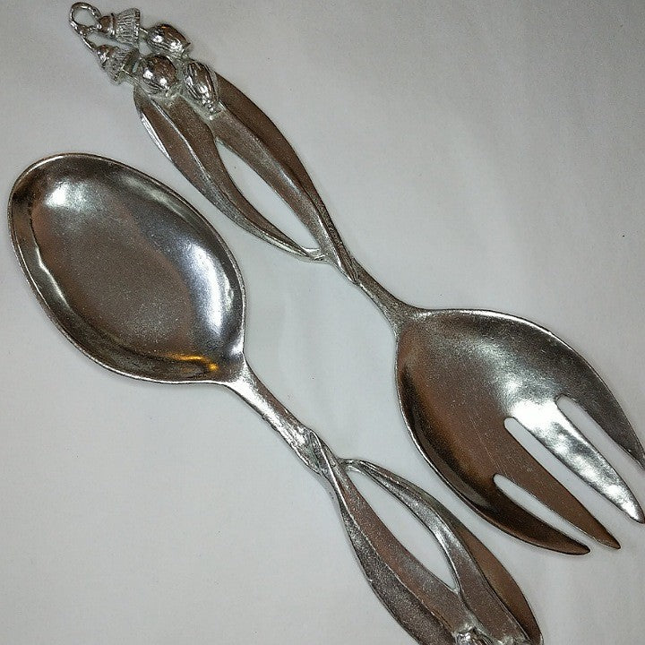 AUSTRALIAN MADE SILVER PEWTER SALAD SERVERS
