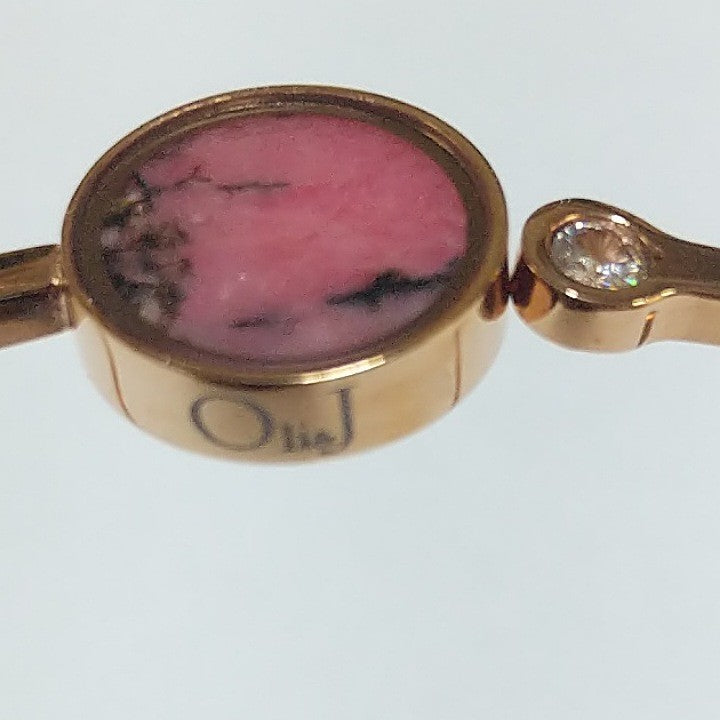 ROSE GOLD BRACELET FEATURING RHODONITE